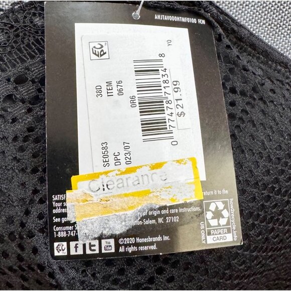 Maidenform Self Expressions Wireless T-Shirt Bra 34C Black Lace NEW NWT - Picture 3 of 6